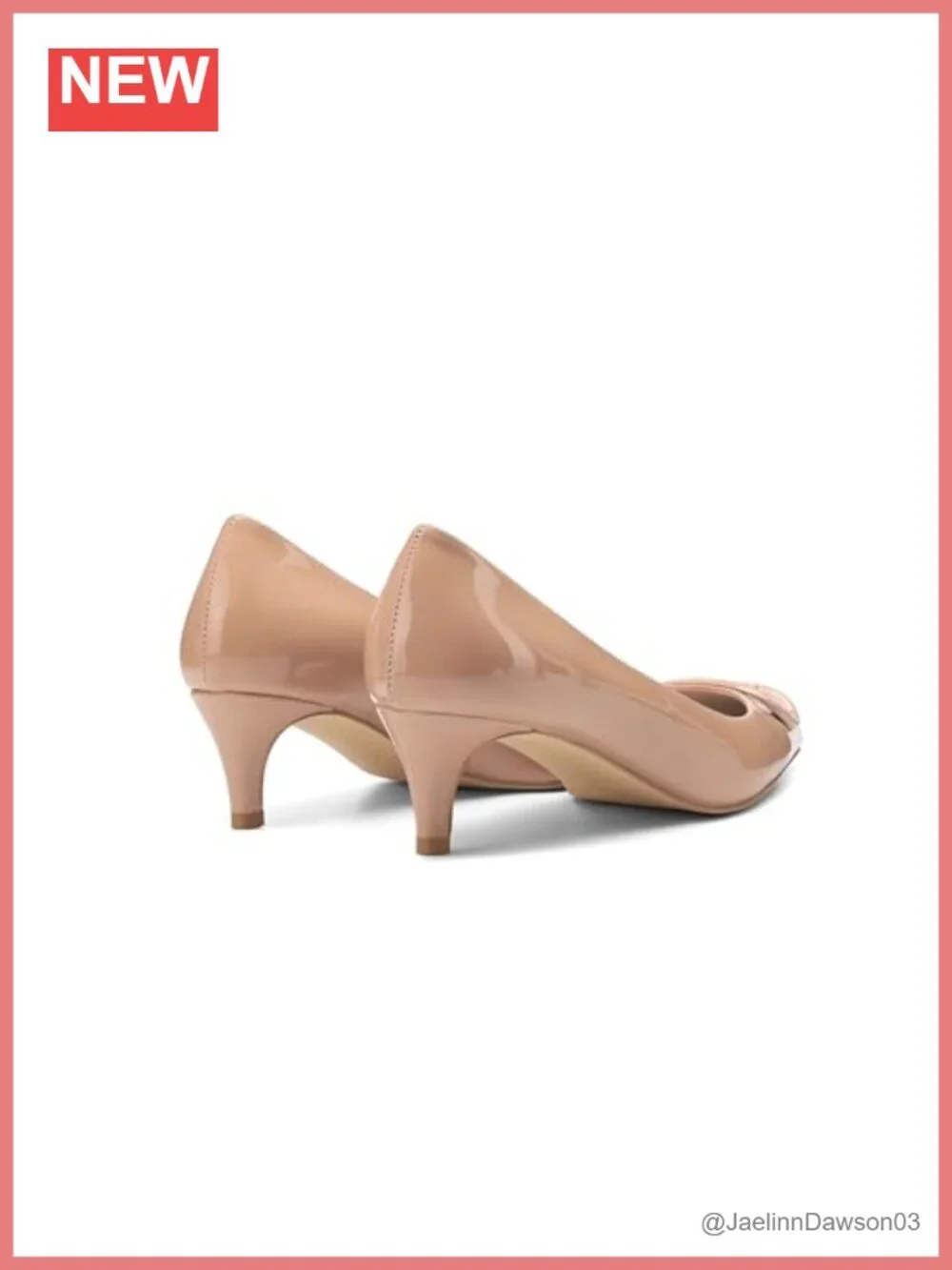 Women Patent Leather Kitten Heel Pumps Pointed Toe Slip On Fashion Shoes